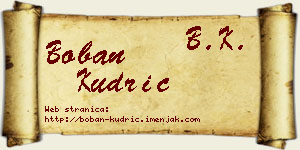 Boban Kudrić vizit kartica